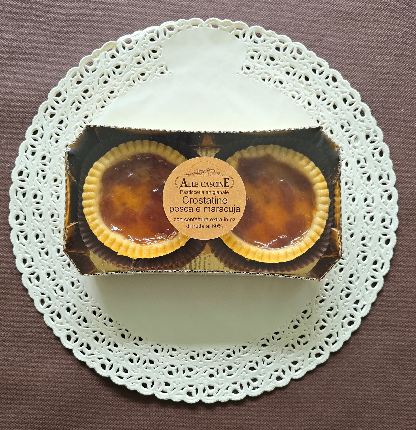 Crostatine pesca e maracuja gr 90x2